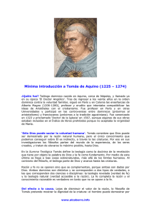 Mínima introducción a Tomás de Aquino (1225 – 1274)