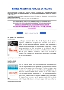 LIVRES ARGENTINS PUBLIÉS EN FRANCE