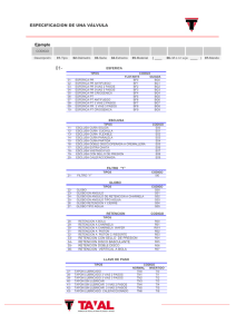 Especificaciones de codigo Taval