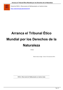 Arranca el Tribunal Ético Mundial por los Derechos de la