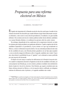 Propuesta para una reforma electoral en México