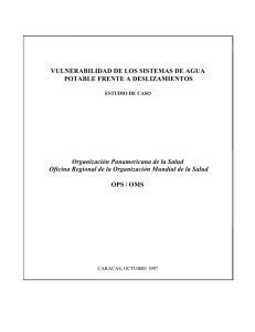 VULNERABILIDAD DE LOS SISTEMAS DE AGUA POTABLE