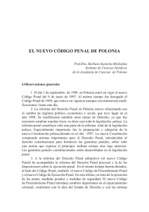 Nuevo C&oacute;digo Penal de Polonia: An&aacute;lisis y Reforma