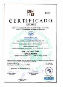 Certificacion otorgada por UNIT