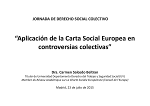 Aplicación de la Carta Social Europea en controversias colectivas