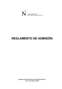 reglamento de admisión - Universidad Privada del Norte