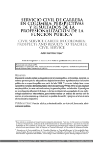 SERVICIO CIVIL DE CARRERA EN COLOMBIA: PERSPECTIVAS Y