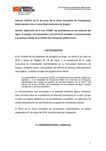 Informe 12/2016 - Gobierno de Aragón