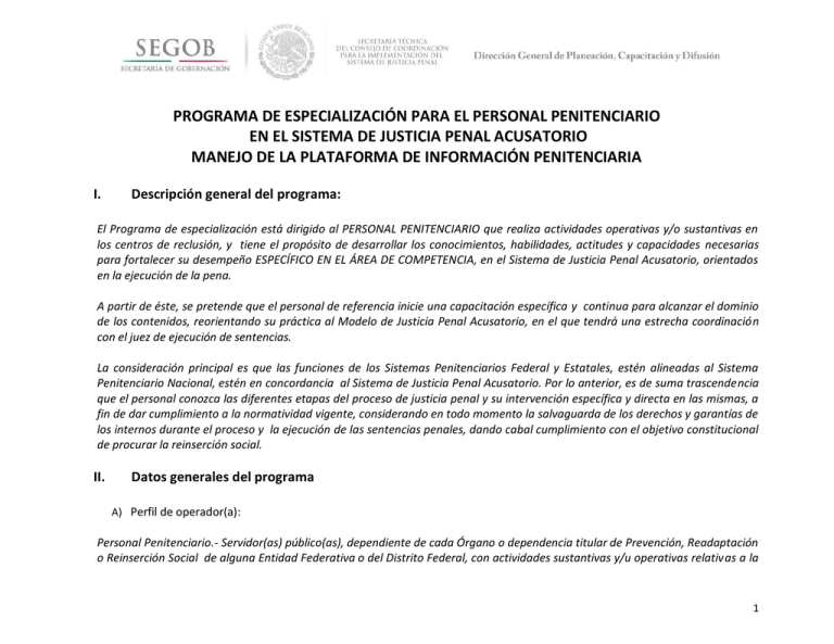 Manejo De La Plataforma De Informaci n Penitenciaria