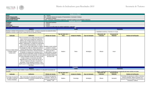 Matriz de Indicadores para Resultados 2015 Secretaría de Turismo