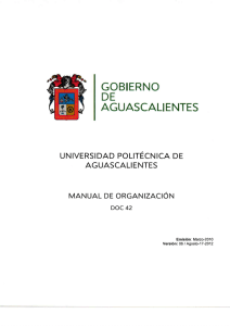 Manual de organización. - Universidad Politécnica de Aguascalientes