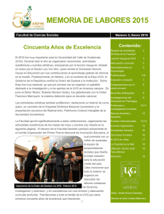 memoria de labores 2015 - Universidad del Valle de Guatemala