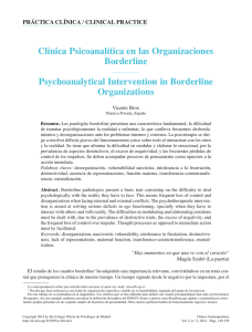 Clínica Psicoanalítica en las Organizaciones Borderline.