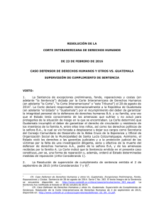 resolución - Corte Interamericana de Derechos Humanos