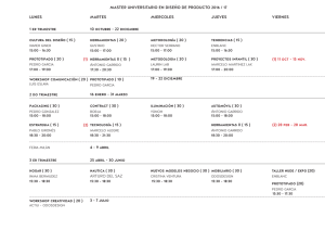 MASTER UNIVERSITARIO EN DISEÑO DE PRODUCTO 2016 / 17 1