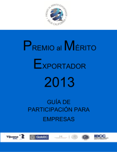 PREMIO al MÉRITO EXPORTADOR - Premio Nacional de Exportación