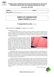 ÁMBITO DE COMUNICACIÓN Lengua Castellana