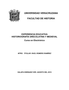 CURSO Historiografia Grecolatina y Medieval 2015