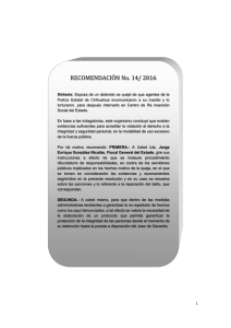RECOMENDACIÓN No. 14/ 2016 - Comisión Estatal de los