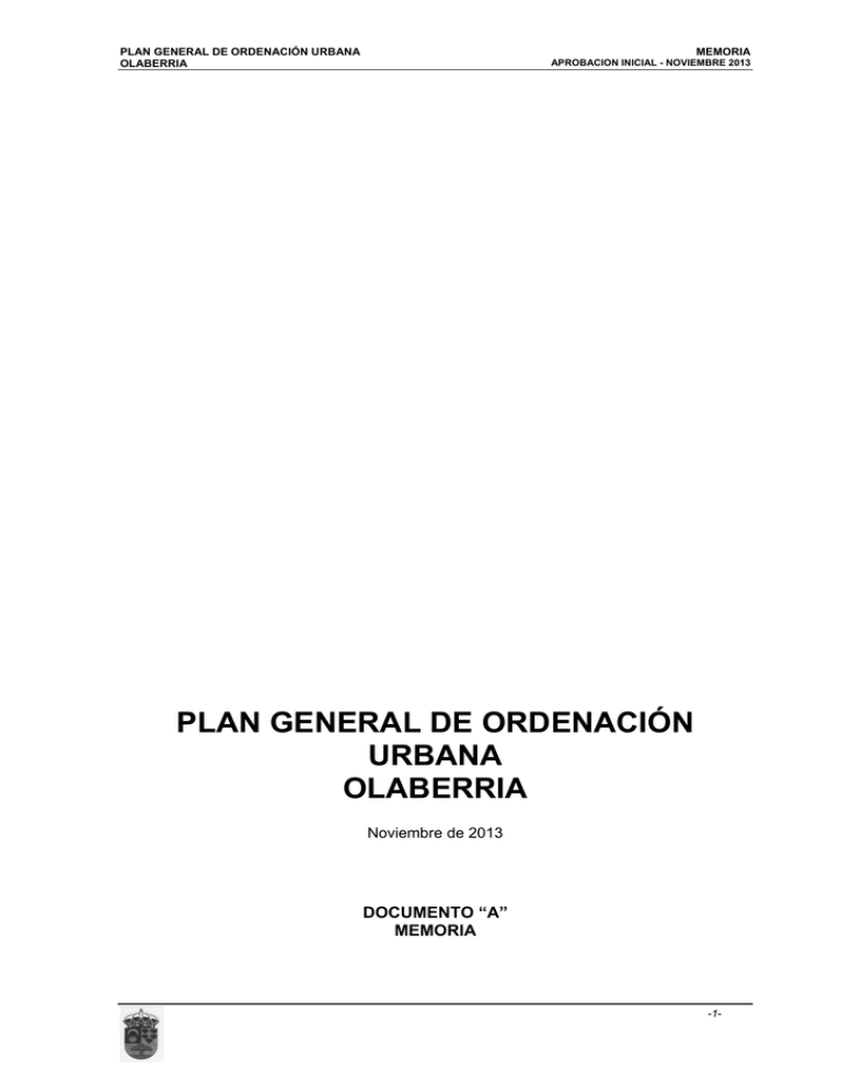 PLAN GENERAL DE ORDENACIÓN URBANA OLABERRIA