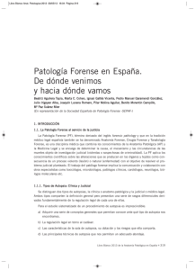 Patología Forense en España. De dónde venimos y hacia dónde