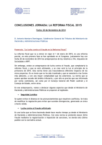Conclusiones Jornada Reforma Fiscal 20-11-2014