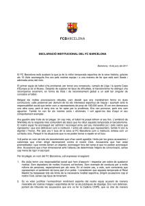 Declaració institucional del Barça.