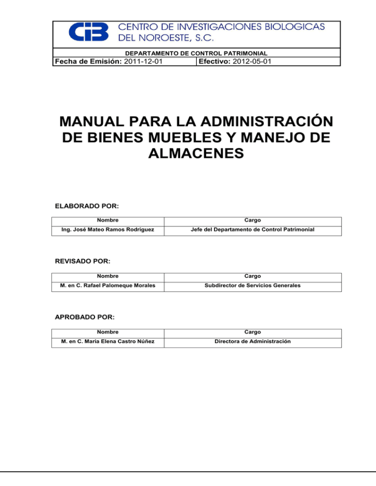 Manual Para La Administración De Bienes Muebles Intranet 4873