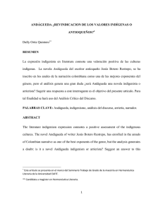 ANDÁGUEDA ¿REIVINDICACIÓN DE LOS VALORES INDÍGENAS