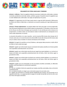 REGLAMENTO DE FÚTBOL MASCULINO Y FEMENINO Artículo 1