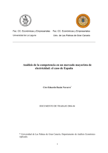 Análisis de la competencia en un mercado mayorista de electricidad