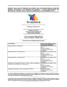 Informe Anual Financiero - TV Azteca