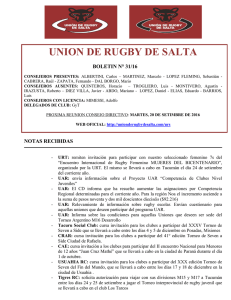 Boletin 31-2016 - Union de Rugby de Salta