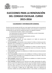elecciones para la renovación del consejo escolar. curso 2015-2016
