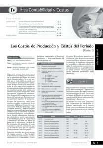 IV Los Costos de Producción y Costos del Período