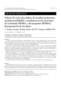 Valores de corte para &iacute;ndices de insulinorresistencia