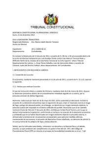 SENTENCIA CONSTITUCIONAL PLURINACIONAL 2590/2012