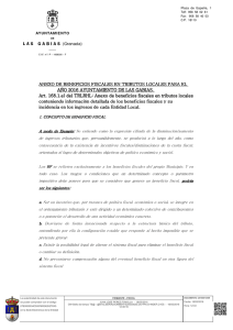 ANEXO DE BENEFICIOS FISCALES EN TRIBUTOS LOCALES