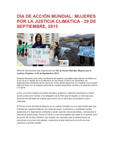 día de acción mundial: mujeres por la justicia climática