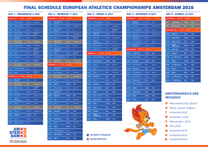 final schedule european athletics championships amsterdam 2016