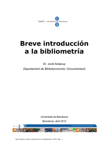 Breve introducción a la bibliometría