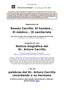 Ramón Carrillo, Arturo Carrillo: noticias biográficas