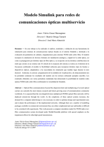 Modelo Simulink para redes de comunicaciones ópticas multiservicio