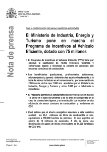 Nota de prensa completa  - Ministerio de Industria, Energía y