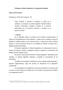 El Digesto Jurídico Argentino y la Legislación Sanitaria