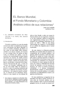 EL Banco Mundial, el Fondo Monetario y Colombia