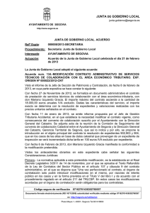 Acuerdo Junta de Gobierno Local de 21/02/2013 sobre Modificación