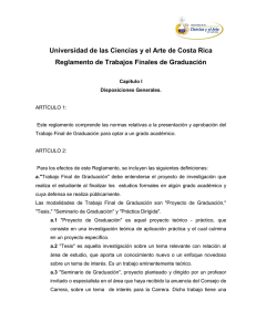 Reglamento de Trabajos Finales de Graduación