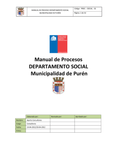Manual de Procesos DEPARTAMENTO SOCIAL Municipalidad de