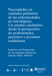 Necesidades en cuidados paliativos de las enfermedades no